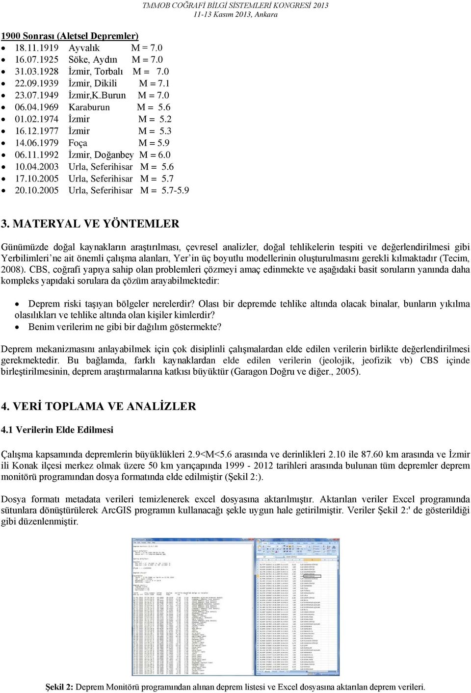 7 20.10.2005 Urla, Seferihisar M = 5.7-5.9 TMMOB COĞRAFİ BİLGİ SİSTEMLERİ KONGRESİ 2013 3.