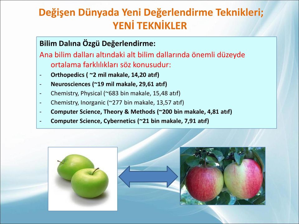 (~19 mil makale, 29,61 atıf) - Chemistry, Physical (~683 bin makale, 15,48 atıf) - Chemistry, Inorganic (~277 bin makale, 13,57