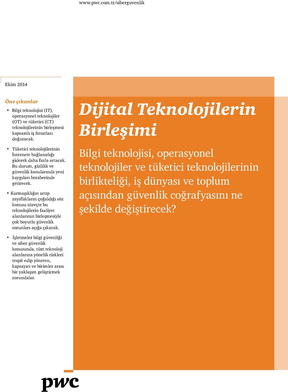 Karmaşıklığın artıp zayıflıkların çoğaldığı söz konusu süreçte bu teknolojilerin faaliyet alanlarının birleşmesiyle çok boyutlu güvenlik sorunları açığa çıkacak.