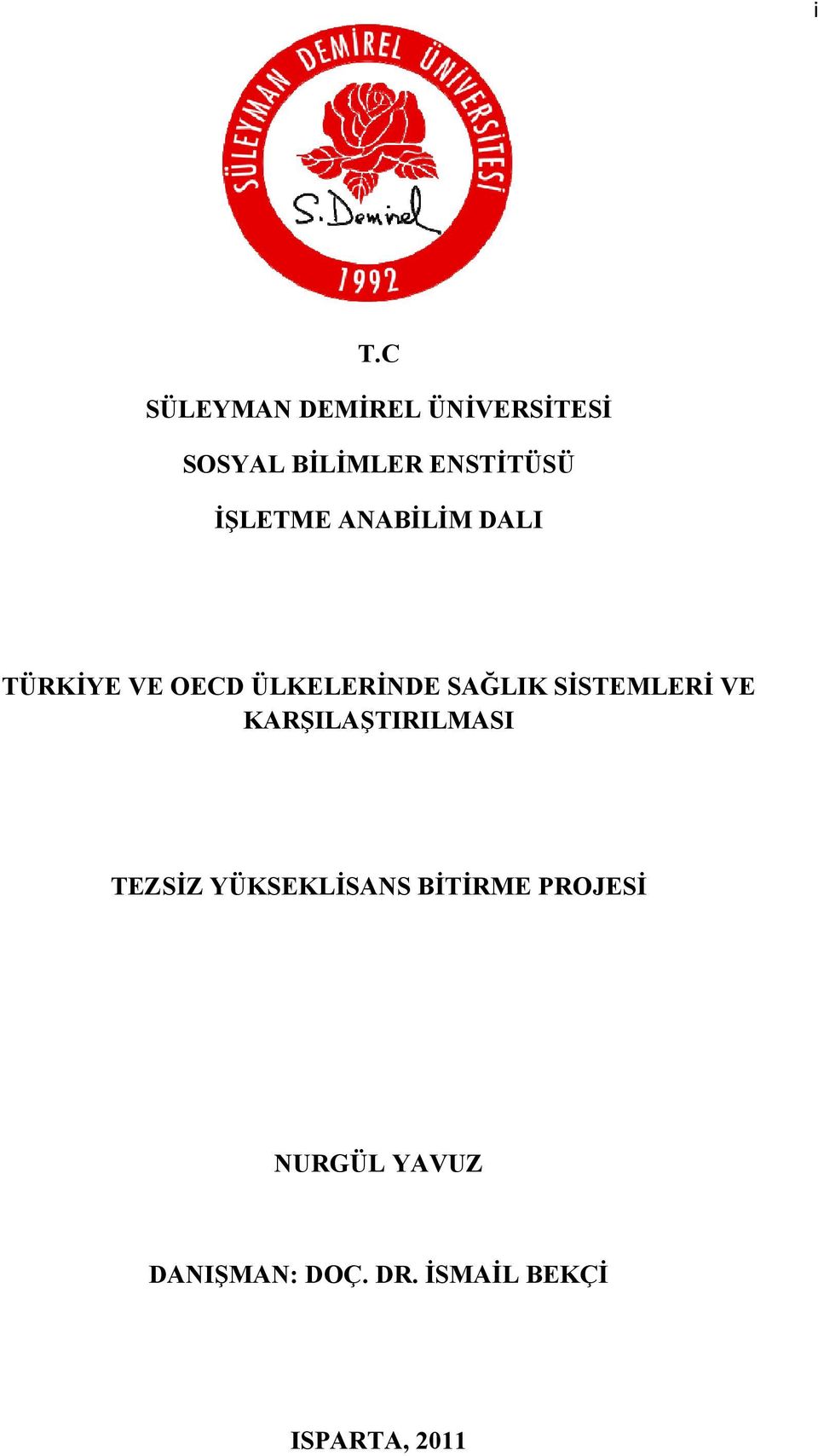 SİSTEMLERİ VE KARŞILAŞTIRILMASI TEZSİZ YÜKSEKLİSANS BİTİRME