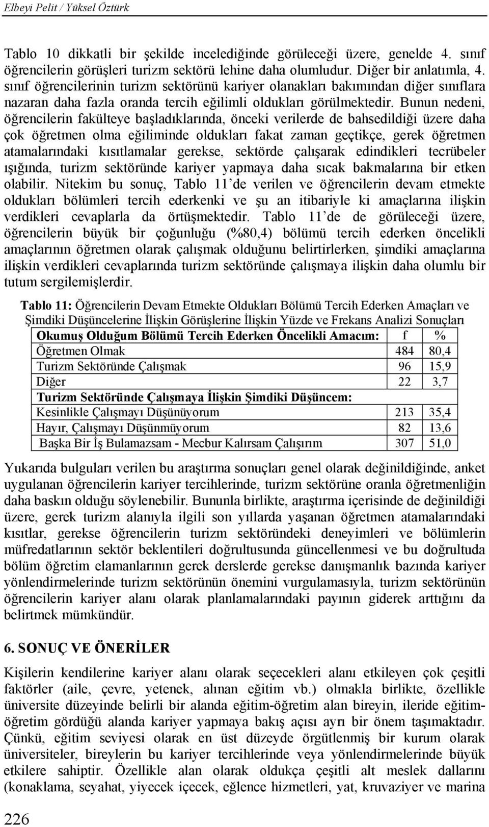 Bunun nedeni, öğrencilerin fakülteye başladıklarında, önceki verilerde de bahsedildiği üzere daha çok öğretmen olma eğiliminde oldukları fakat zaman geçtikçe, gerek öğretmen atamalarındaki