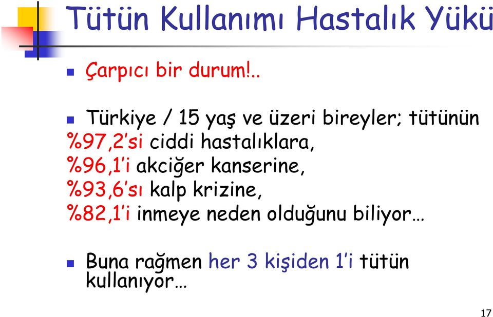 hastalıklara, %96,1 i akciğer kanserine, %93,6 sı kalp krizine,