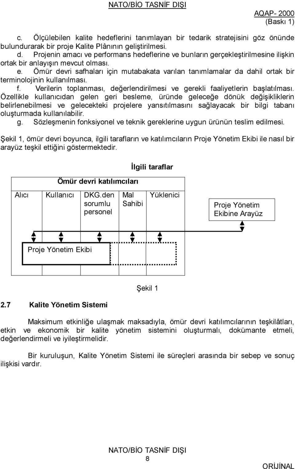 Ömür devri safhaları için mutabakata varılan tanımlamalar da dahil ortak bir terminolojinin kullanılması. f. Verilerin toplanması, değerlendirilmesi ve gerekli faaliyetlerin başlatılması.