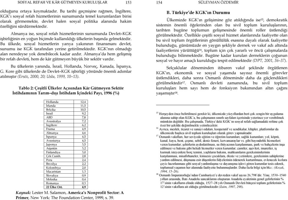 Almanya ise, sosyal refah hizmetlerinin sunumunda Devlet KGK işbirliğinin en yoğun biçimde kullanıldığı ülkelerin başında gelmektedir.