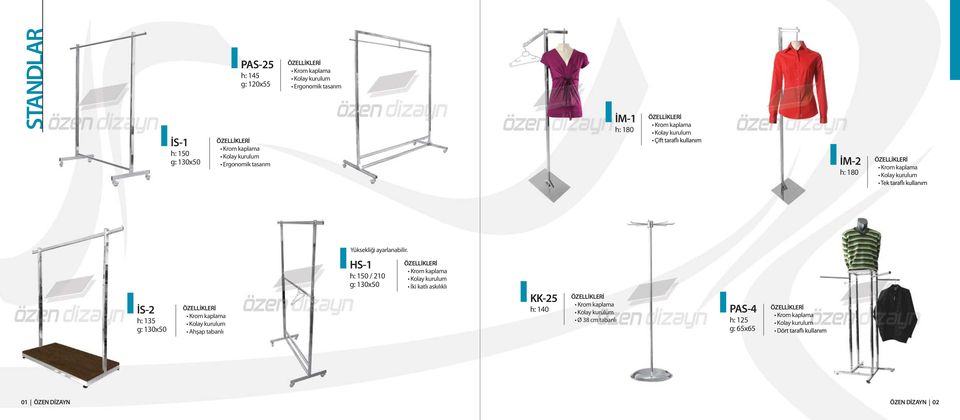 İS-2 h: 135 g: 130x50 Ahşap tabanlı HS-1 / 210 g: 130x50 İki