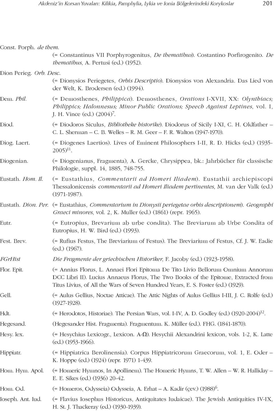 (= Demosthenes, Philippica). Demosthenes, Orations I-XVII, XX: Olynthiacs; Philippics; Halonnesus; Minor Public Orati ons; Speech Against Leptines, vol. I, J. H. Vince (ed.) (2004) 7. Diod.