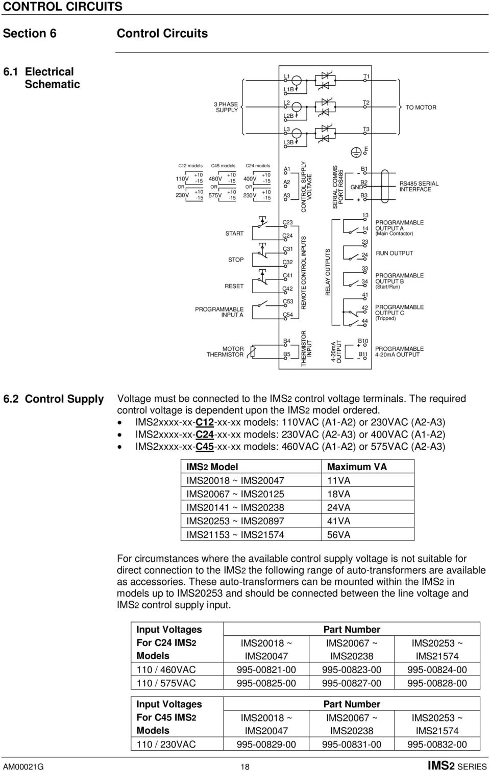 A2 A3 B1 B2 GND B3 RS485 SERIAL INTERFACE START STOP RESET PROGRAMMABLE INPUT A C23 C24 C31 C32 C41 C42 C53 C54 13 14 23 24 33 34 41 42 44 PROGRAMMABLE OUTPUT A (Main Contactor) RUN OUTPUT