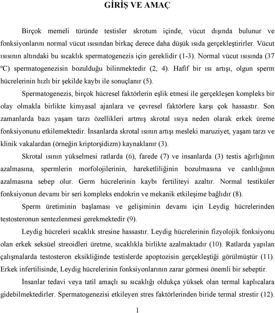 Hafif bir ısı artışı, olgun sperm hücrelerinin hızlı bir şekilde kaybı ile sonuçlanır (5).