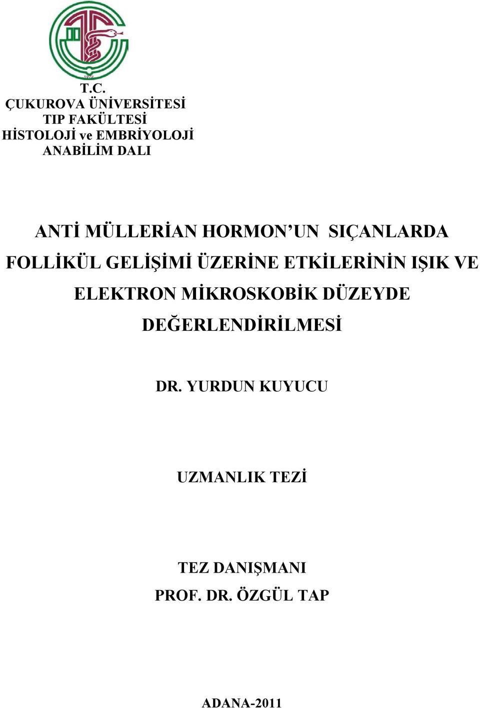 ÜZERİNE ETKİLERİNİN IŞIK VE ELEKTRON MİKROSKOBİK DÜZEYDE