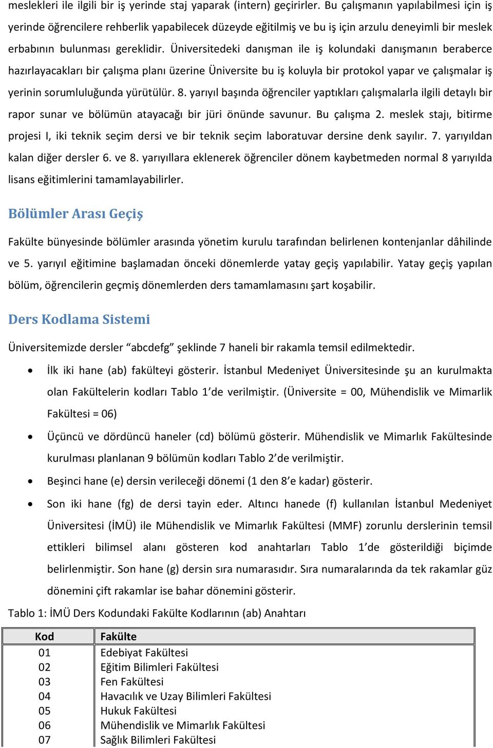 Üniversitedeki danışman ile iş kolundaki danışmanın beraberce hazırlayacakları bir çalışma planı üzerine Üniversite bu iş koluyla bir protokol yapar ve çalışmalar iş yerinin sorumluluğunda yürütülür.