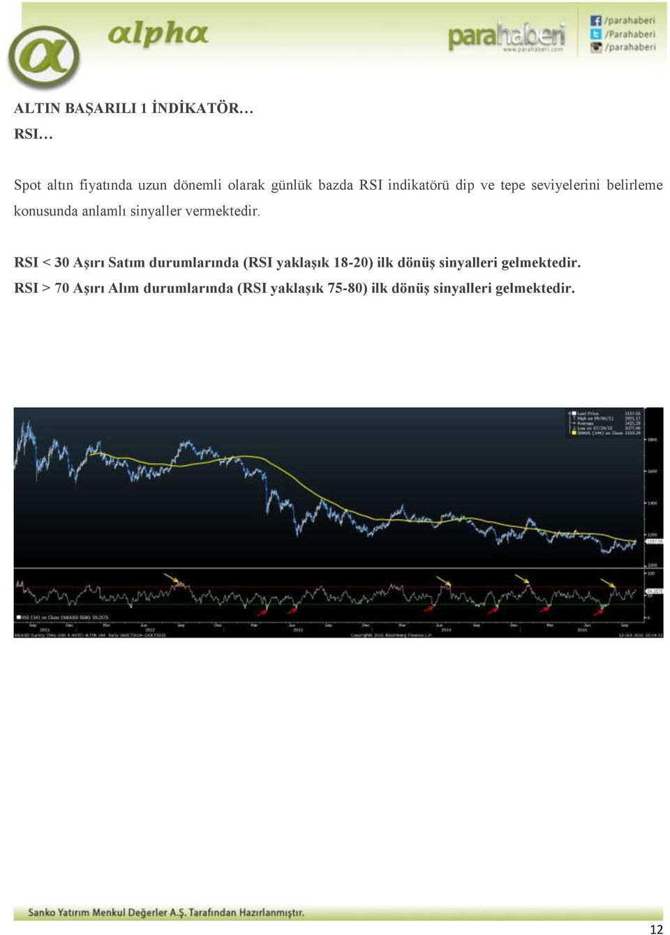 RSI < 30 Aşırı Satım durumlarında (RSI yaklaşık 18-20) ilk dönüş sinyalleri gelmektedir.