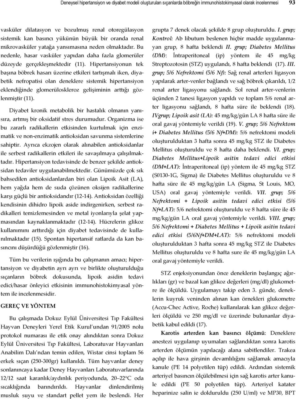 Hipertansiyonun tek başına böbrek hasarı üzerine etkileri tartışmalı iken, diyabetik nefropatisi olan deneklere sistemik hipertansiyon eklendiğinde glomerüloskleroz gelişiminin arttığı gözlenmiştir