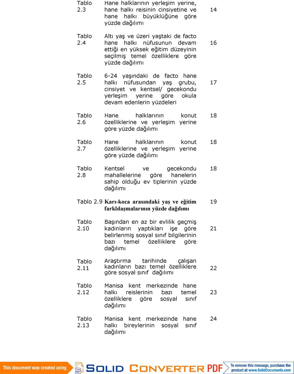 düzeyinin seçilmiş temel özelliklere göre yüzde dağılımı 6-24 yaşındaki de facto hane halkı nüfusundan yaş grubu, cinsiyet ve kentsel/ gecekondu yerleşim yerine göre okula devam edenlerin yüzdeleri