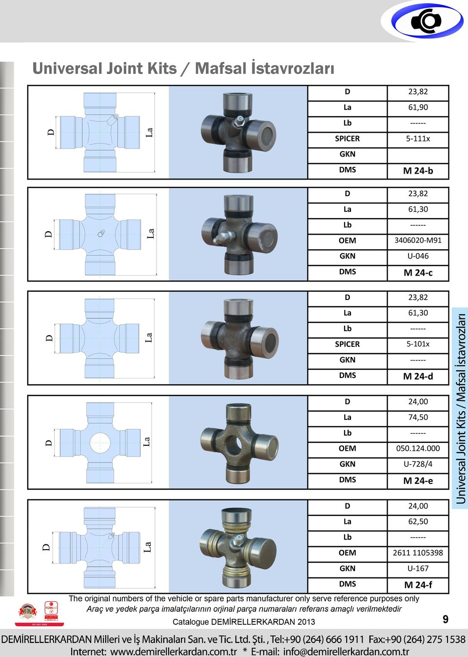 23,82 61,30 SPICER 5 101x GKN MS M 24 d 24,00 74,50 OEM 050.124.