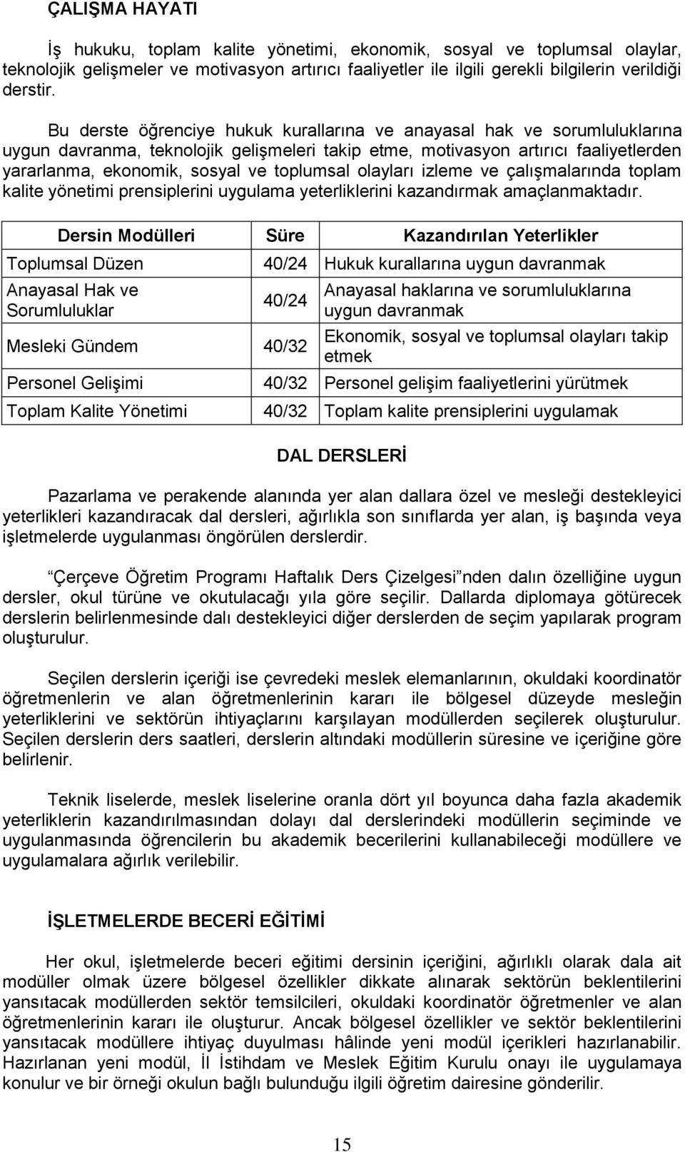 toplumsal olayları izleme ve çalıģmalarında toplam kalite yönetimi prensiplerini uygulama yeterliklerini kazandırmak amaçlanmaktadır.