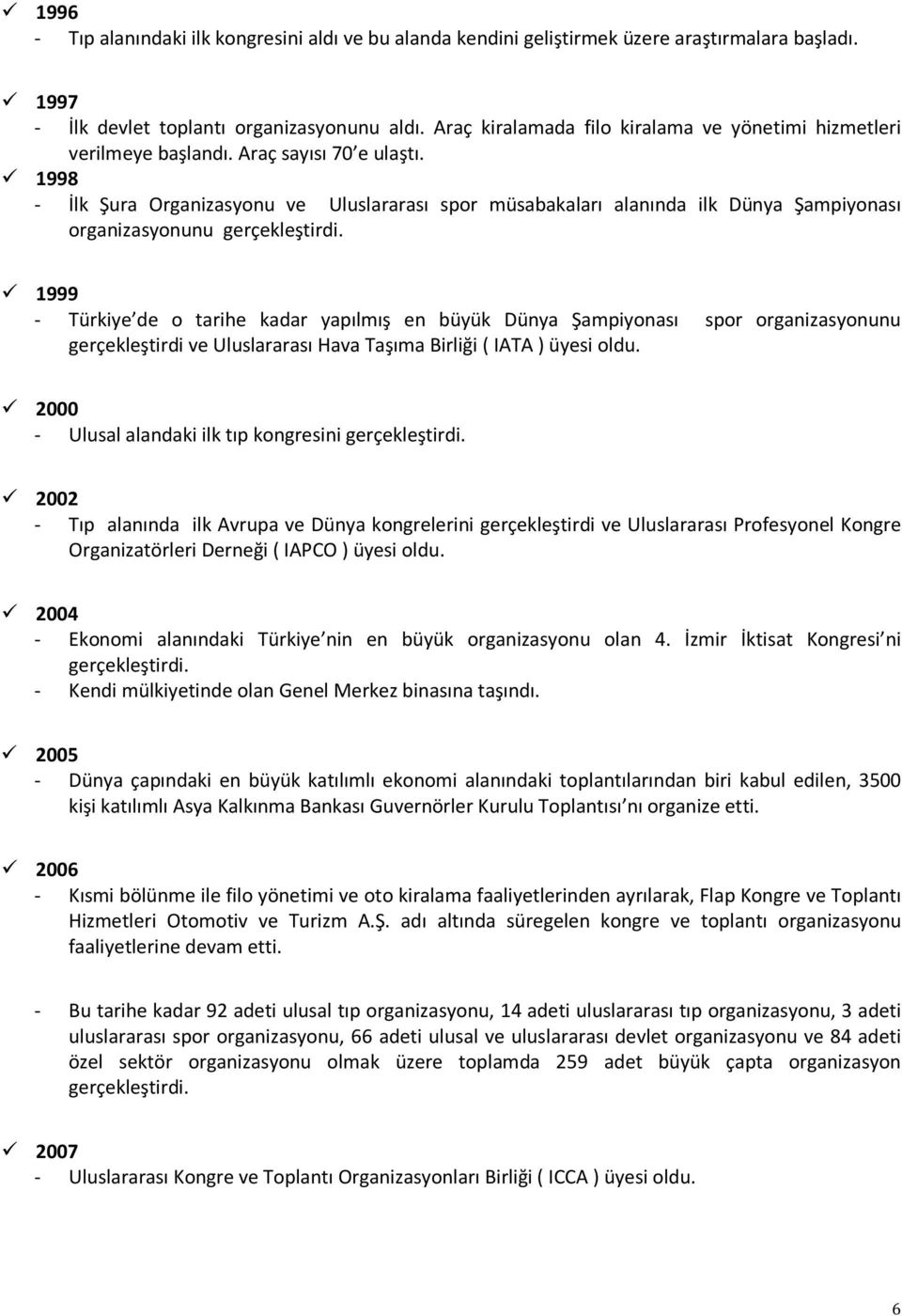 1998 - İlk Şura Organizasyonu ve Uluslararası spor müsabakaları alanında ilk Dünya Şampiyonası organizasyonunu gerçekleştirdi.