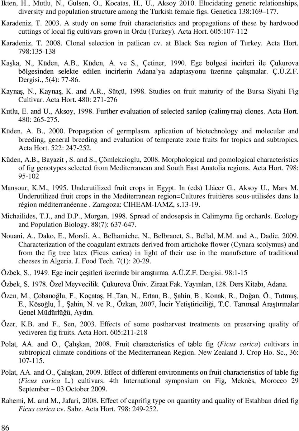 Clonal selection in patlican cv. at Black Sea region of Turkey. Acta Hort. 798:135-138 Kaşka, N., Küden, A.B., Küden, A. ve S., Çetiner, 1990.