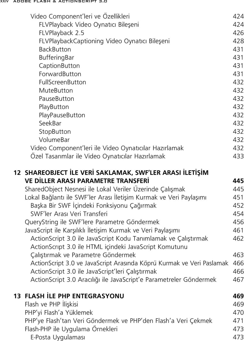 PlayPauseButton 432 SeekBar 432 StopButton 432 VolumeBar 432 Video Component leri ile Video Oynat c lar Haz rlamak 432 Özel Tasar mlar ile Video Oynat c lar Haz rlamak 433 12 SHAREOBJECT LE VER