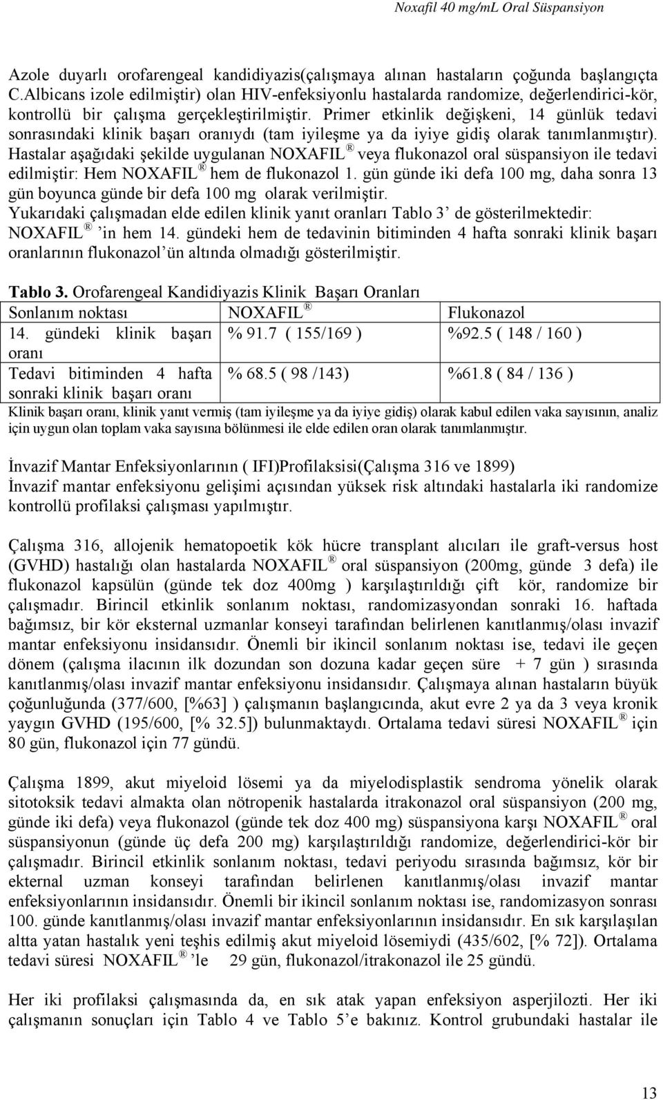 Primer etkinlik değişkeni, 14 günlük tedavi sonrasındaki klinik başarı oranıydı (tam iyileşme ya da iyiye gidiş olarak tanımlanmıştır).