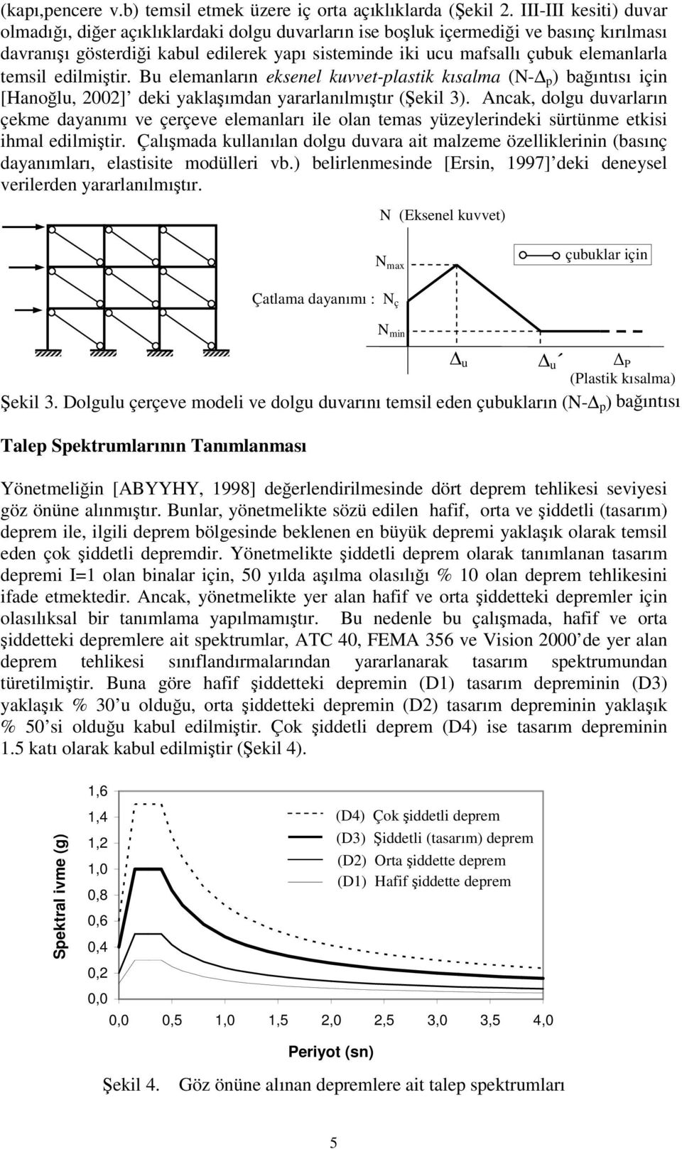 edilmitir. Bu elemanların eksenel kuvvet-plastik kısalma (N- p ) baıntısı için [Hanolu, 2002] deki yaklaımdan yararlanılmıtır (ekil 3).