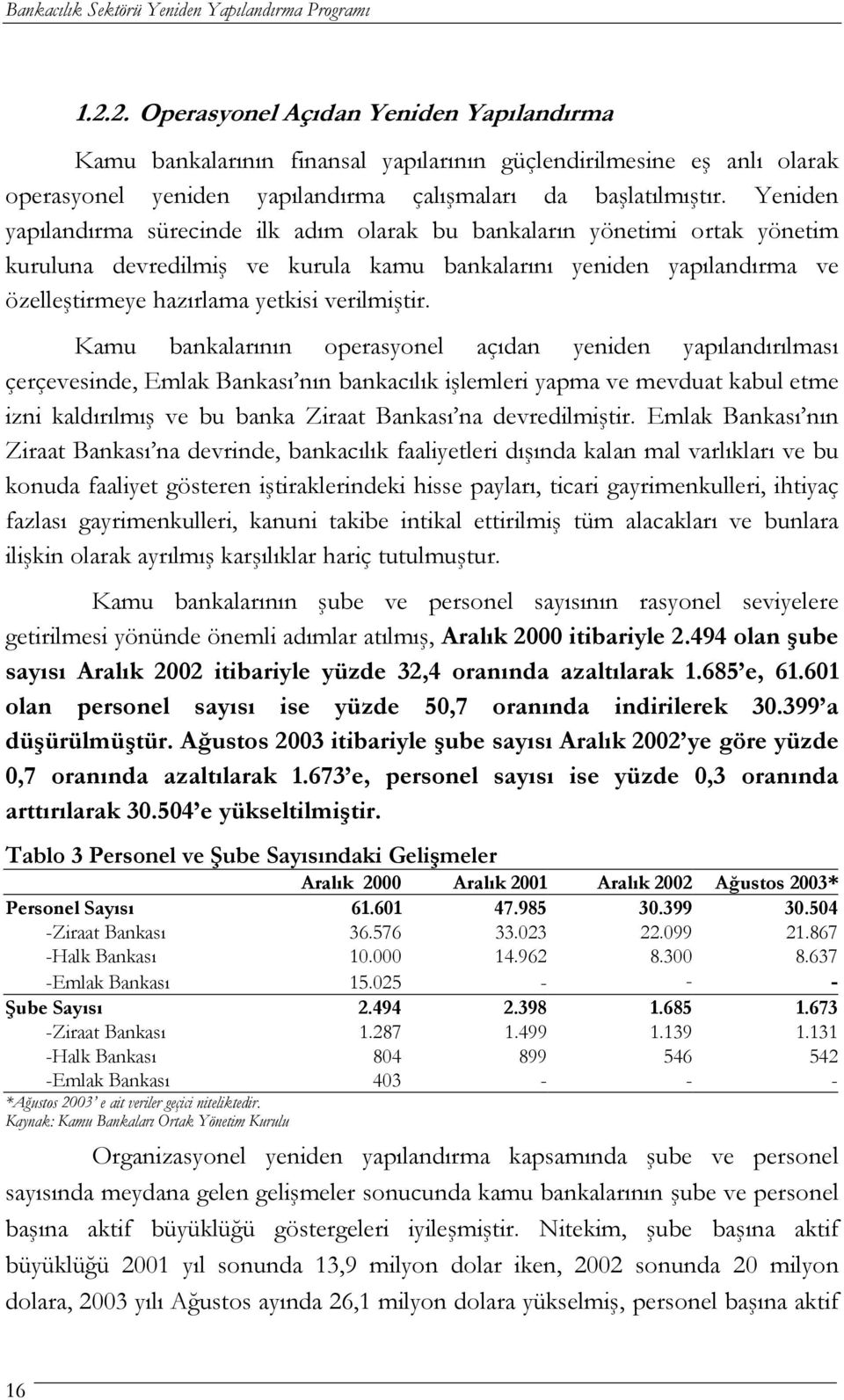 Yeniden yapılandırma sürecinde ilk adım olarak bu bankaların yönetimi ortak yönetim kuruluna devredilmiş ve kurula kamu bankalarını yeniden yapılandırma ve özelleştirmeye hazırlama yetkisi