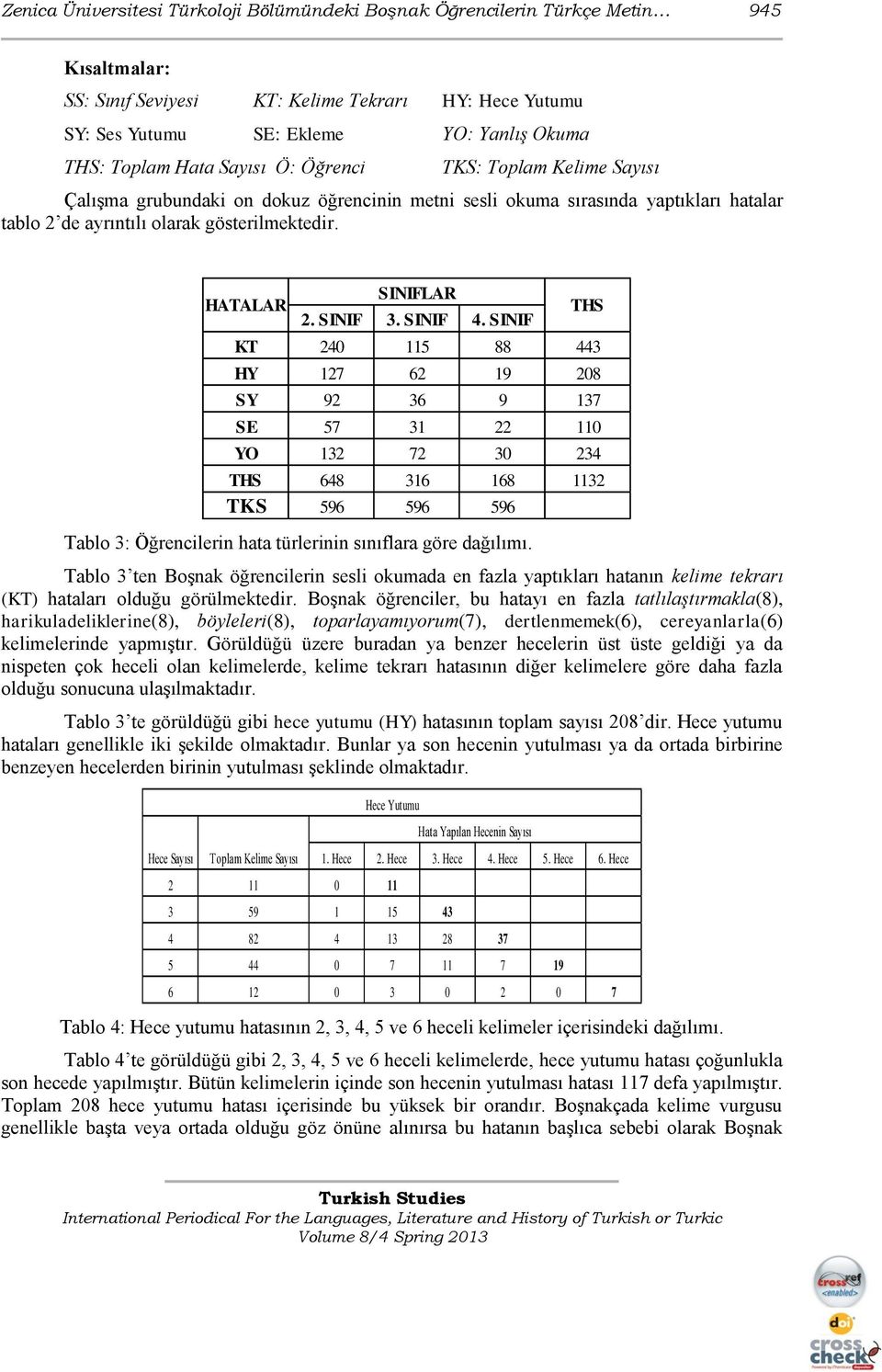 HATALAR SINIFLAR 2. SINIF 3. SINIF 4.