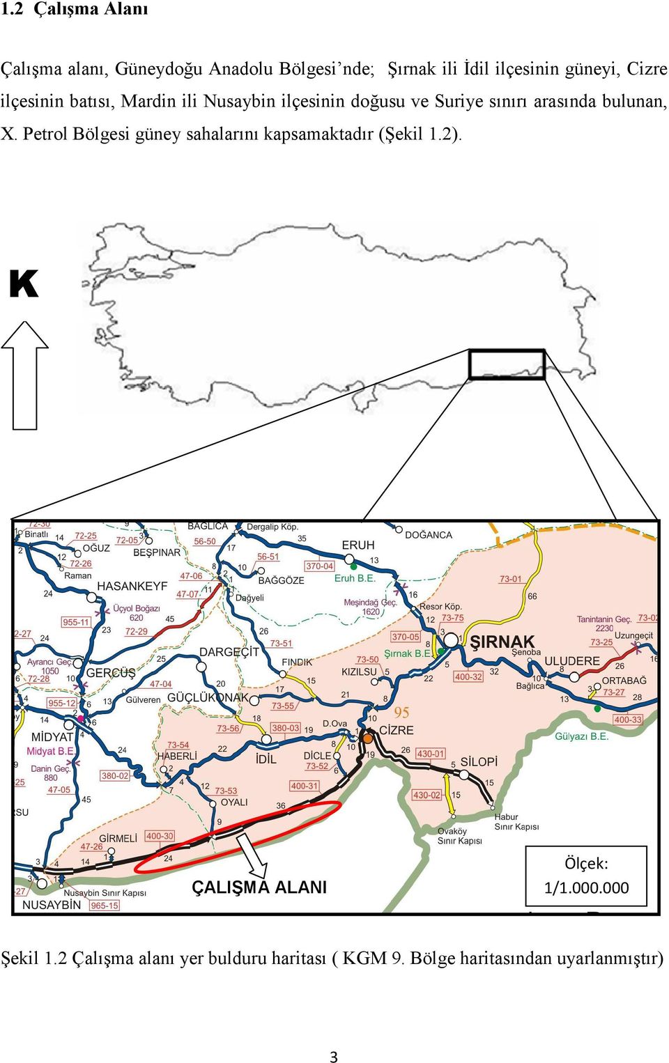 bulunan, X. Petrol Bölgesi güney sahalarını kapsamaktadır (Şekil 1.2).