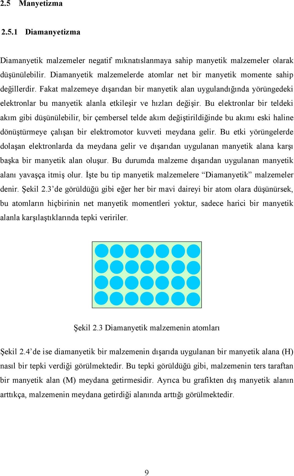 Fakat malzemeye dışarıdan bir manyetik alan uygulandığında yörüngedeki elektronlar bu manyetik alanla etkileşir ve hızları değişir.