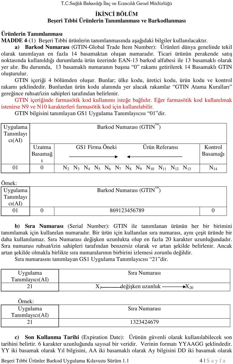 Ticari ürünün perakende satış noktasında kullanıldığı durumlarda ürün üzerinde EAN-13 barkod alfabesi ile 13 basamaklı olarak yer alır.