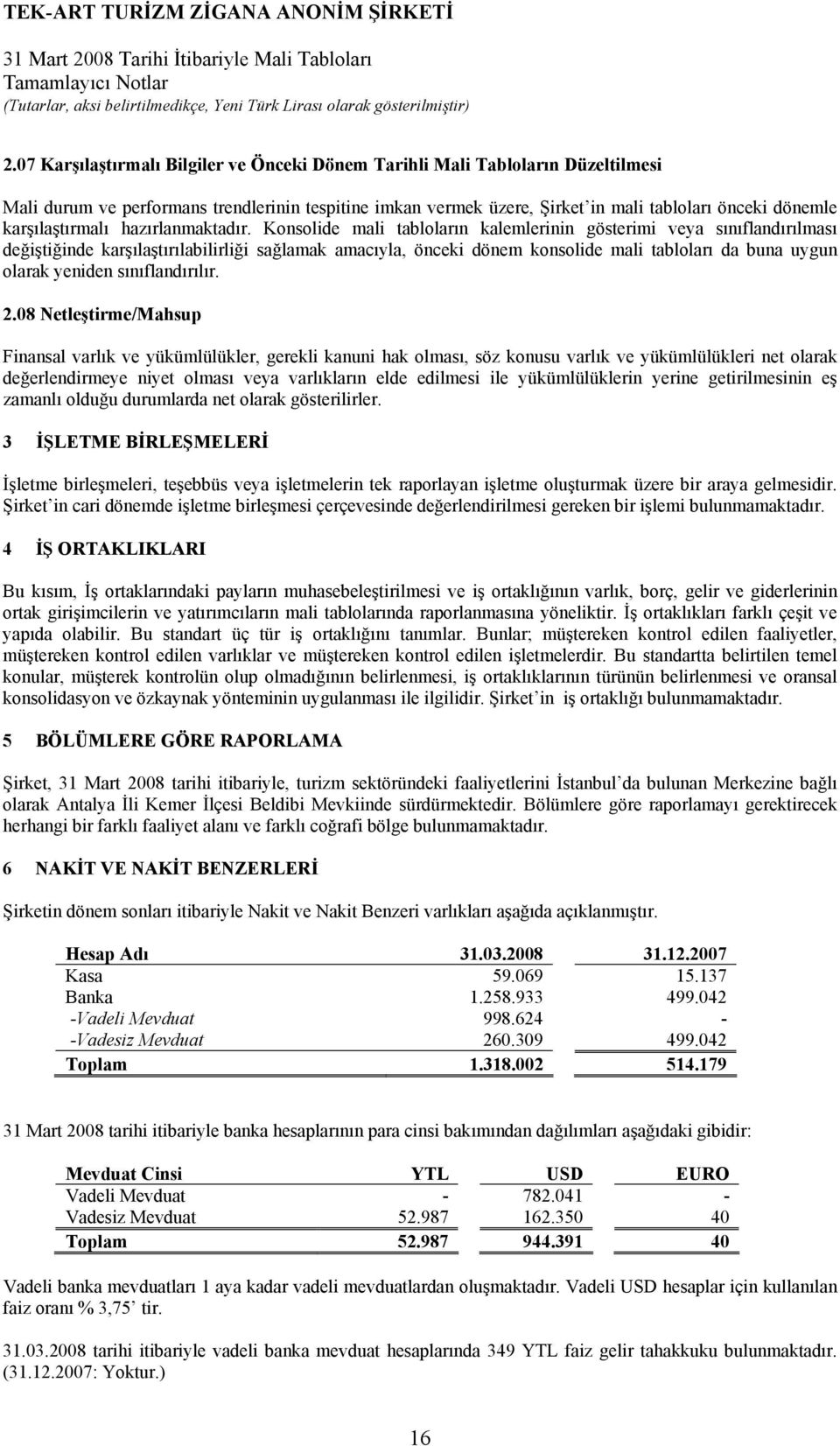 Konsolide mali tabloların kalemlerinin gösterimi veya sınıflandırılması değiştiğinde karşılaştırılabilirliği sağlamak amacıyla, önceki dönem konsolide mali tabloları da buna uygun olarak yeniden