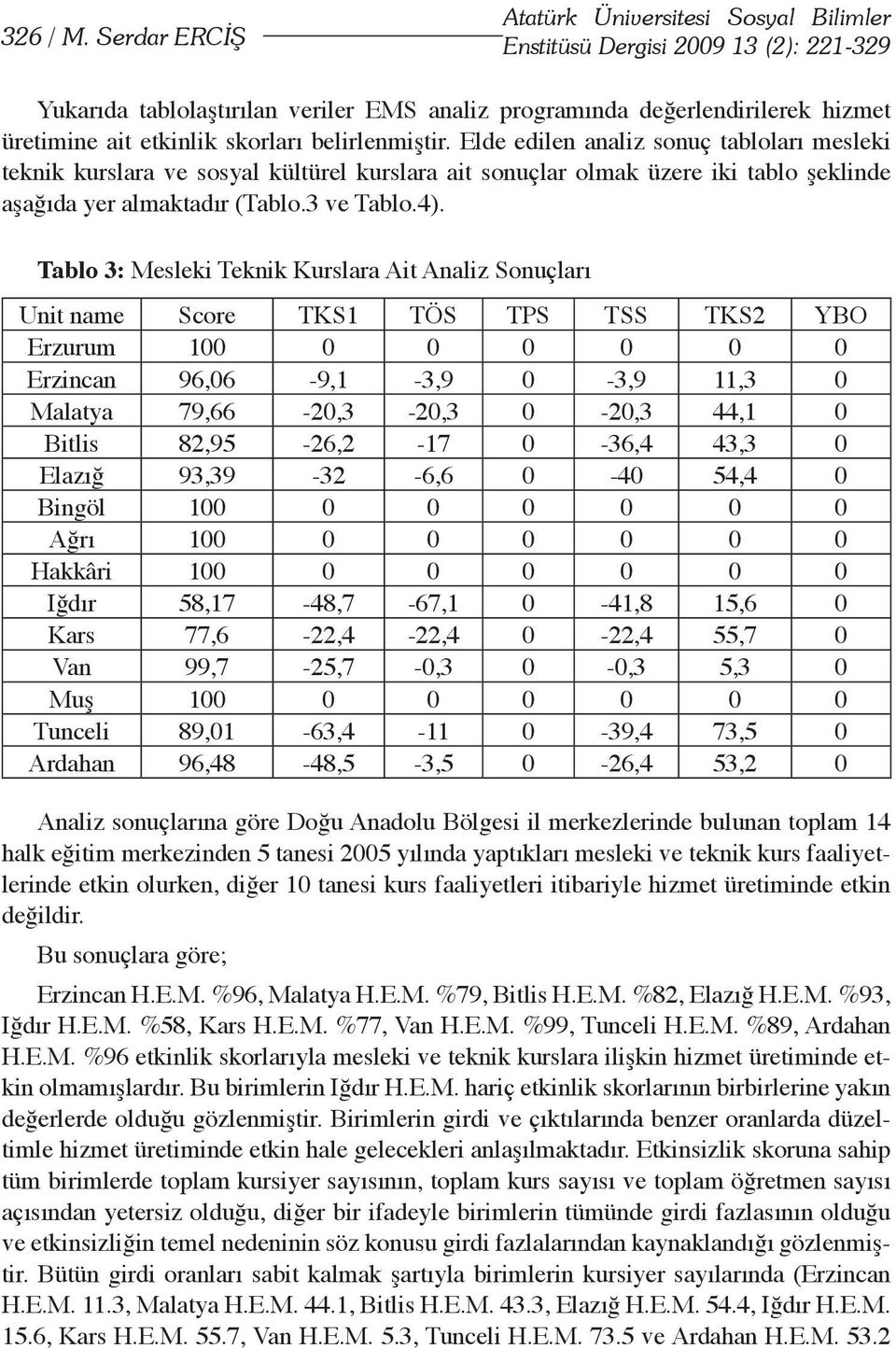 skorları belirlenmiştir. Elde edilen analiz sonuç tabloları mesleki teknik kurslara ve sosyal kültürel kurslara ait sonuçlar olmak üzere iki tablo şeklinde aşağıda yer almaktadır (Tablo.3 ve Tablo.4).