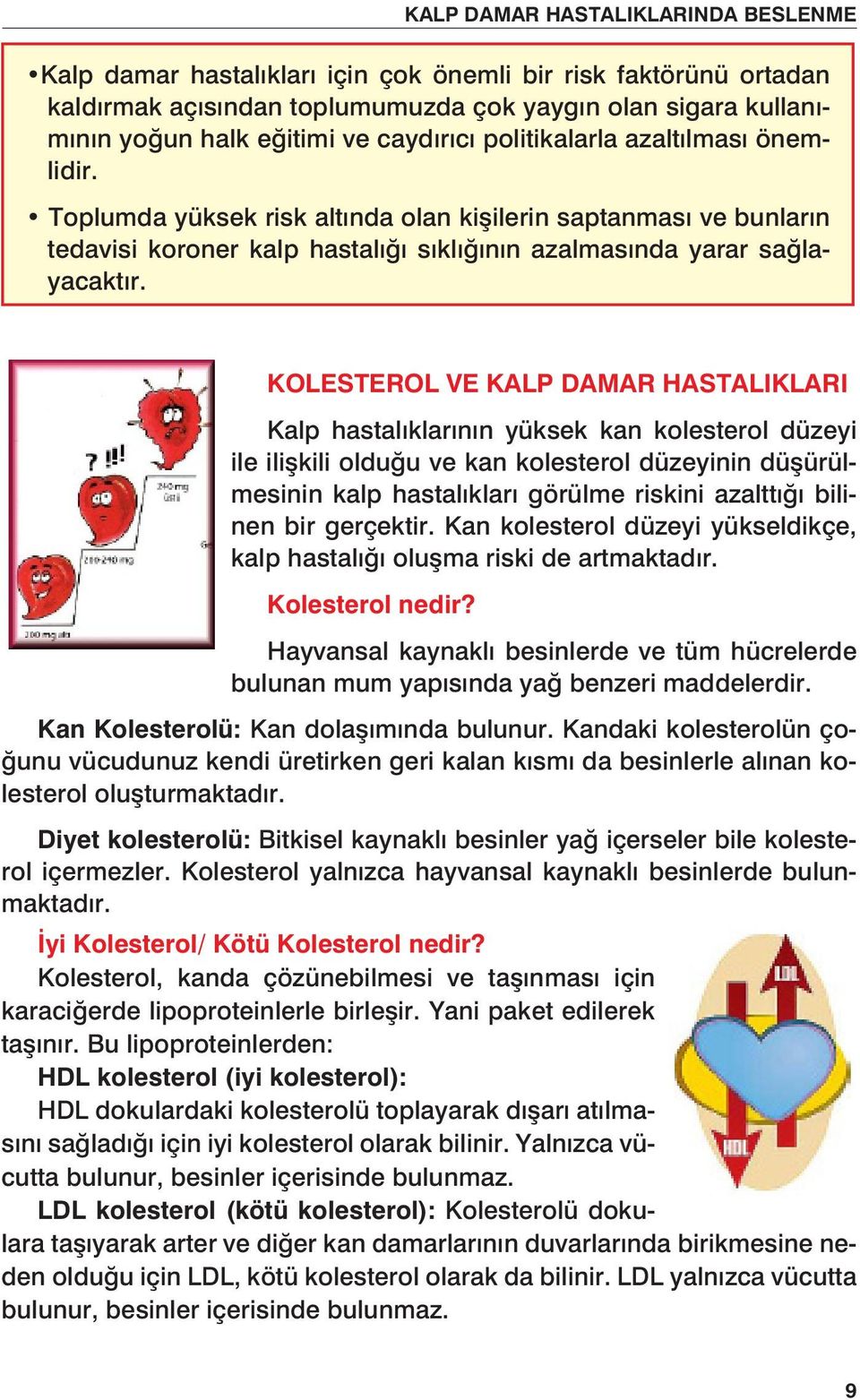 KOLESTEROL VE KALP DAMAR HASTALIKLARI Kalp hastalıklarının yüksek kan kolesterol düzeyi ile ilişkili olduğu ve kan kolesterol düzeyinin düşürülmesinin kalp hastalıkları görülme riskini azalttığı