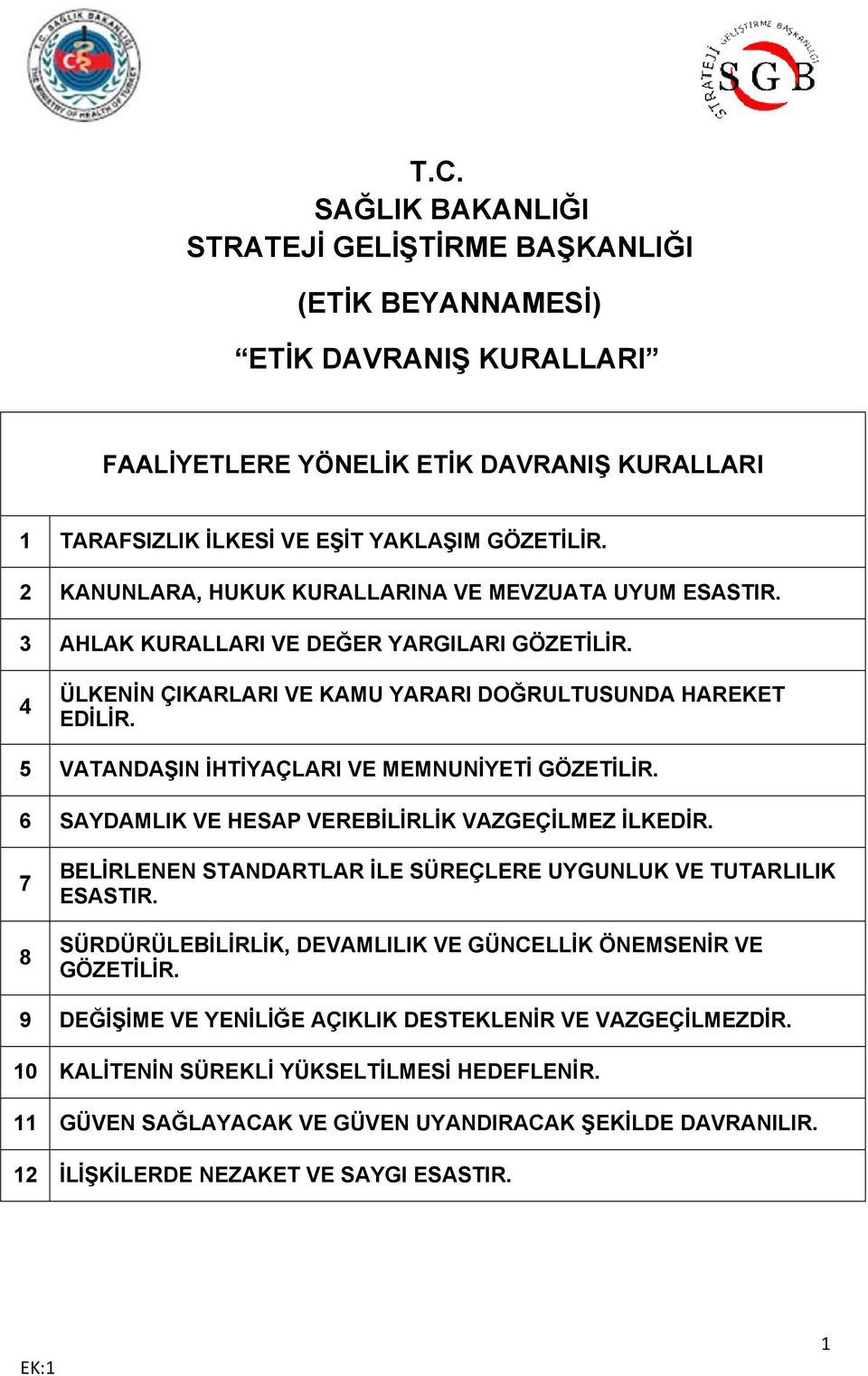 5 VATANDAŞIN İHTİYAÇLARI VE MEMNUNİYETİ GÖZETİLİR. 6 SAYDAMLIK VE HESAP VEREBİLİRLİK VAZGEÇİLMEZ İLKEDİR. 7 8 BELİRLENEN STANDARTLAR İLE SÜREÇLERE UYGUNLUK VE TUTARLILIK ESASTIR.