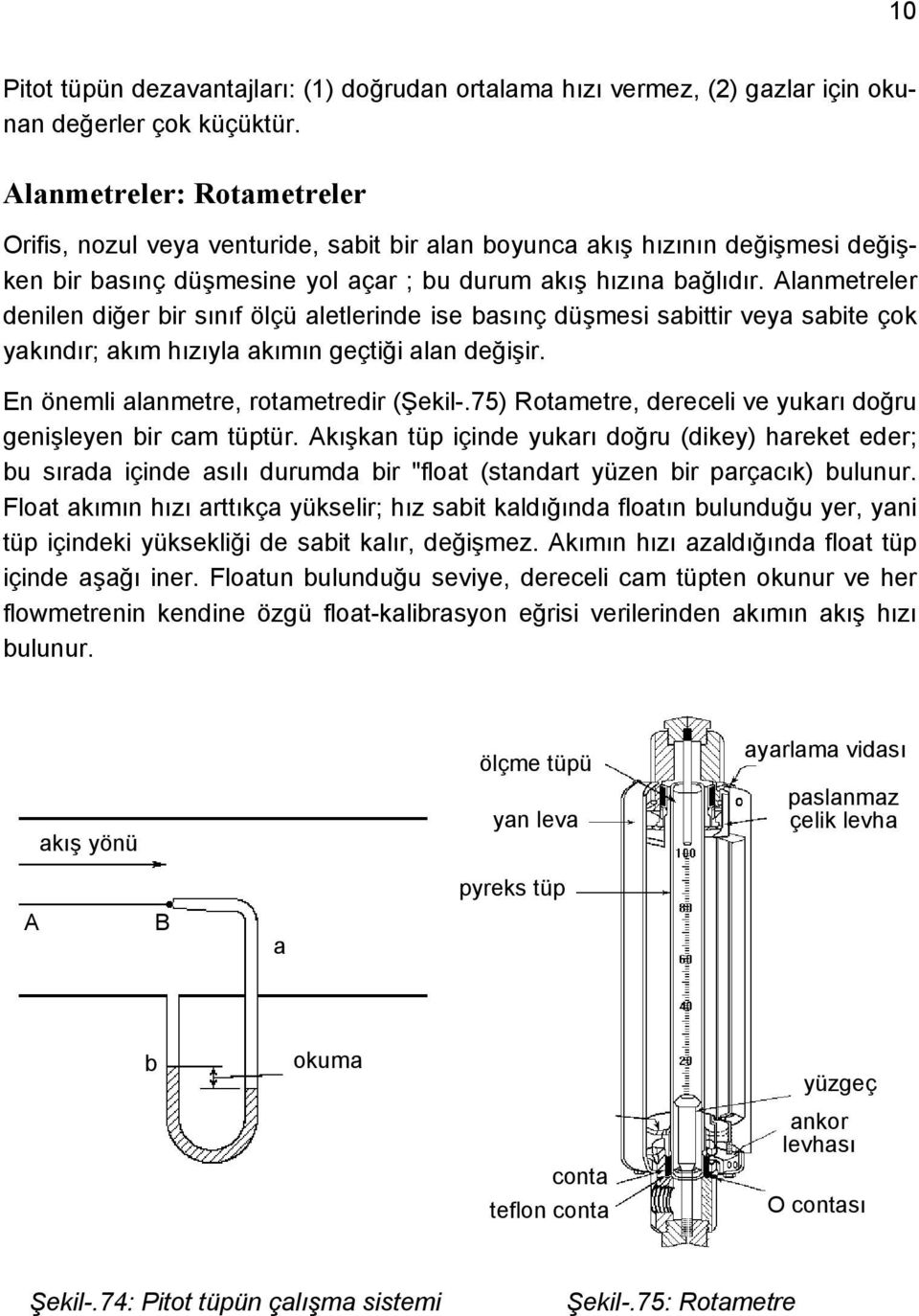 Alanmetreler denilen diğer bir sınıf ölçü aletlerinde ise basınç düşmesi sabittir veya sabite çok yakındır; akım hızıyla akımın geçtiği alan değişir. En önemli alanmetre, rotametredir (Şekil-.