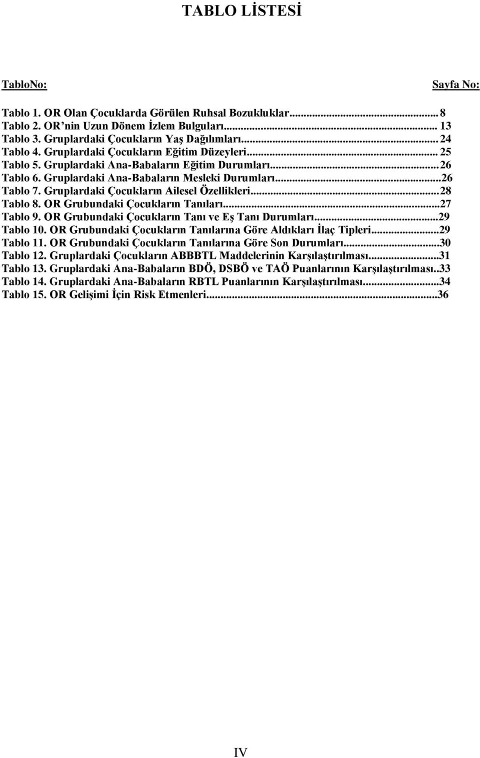 Gruplardaki Çocukların Ailesel Özellikleri... 28 Tablo 8. OR Grubundaki Çocukların Tanıları...27 Tablo 9. OR Grubundaki Çocukların Tanı ve EĢ Tanı Durumları...29 Tablo 10.