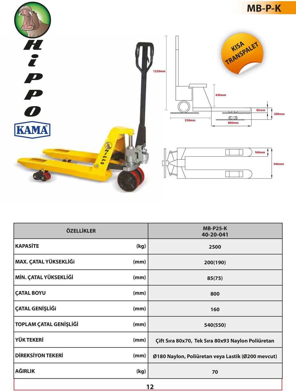 ÇATAL YÜKSEKLİĞİ ÇATAL BYU ÇATAL GENİŞLİĞ TLAM ÇATAL GENİŞLİĞİ YÜK TEKERİ DİREKSİYN