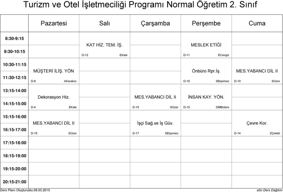 YÖN Önbüro Rpr.İş. SEtyemez MES. SOzer Dekorasyon Hiz. EKale MES.