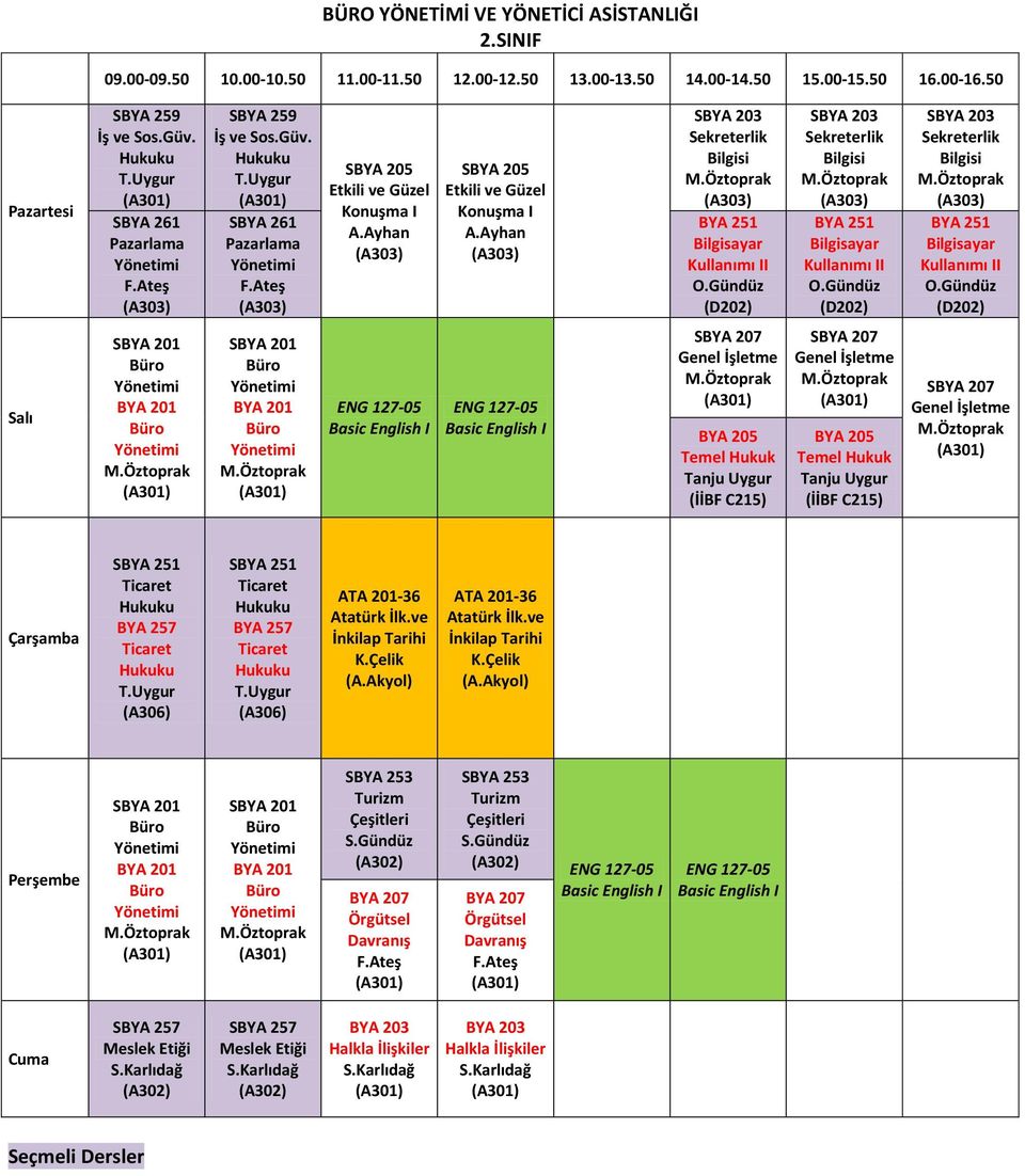 SBYA 201 BYA 201 05 05 SBYA 207 İşletme BYA 205 Hukuk Tanju Uygur SBYA 207 İşletme BYA 205 Hukuk Tanju Uygur SBYA 207 İşletme SBYA 251 BYA 257 SBYA 251 BYA 257 SBYA 201 BYA