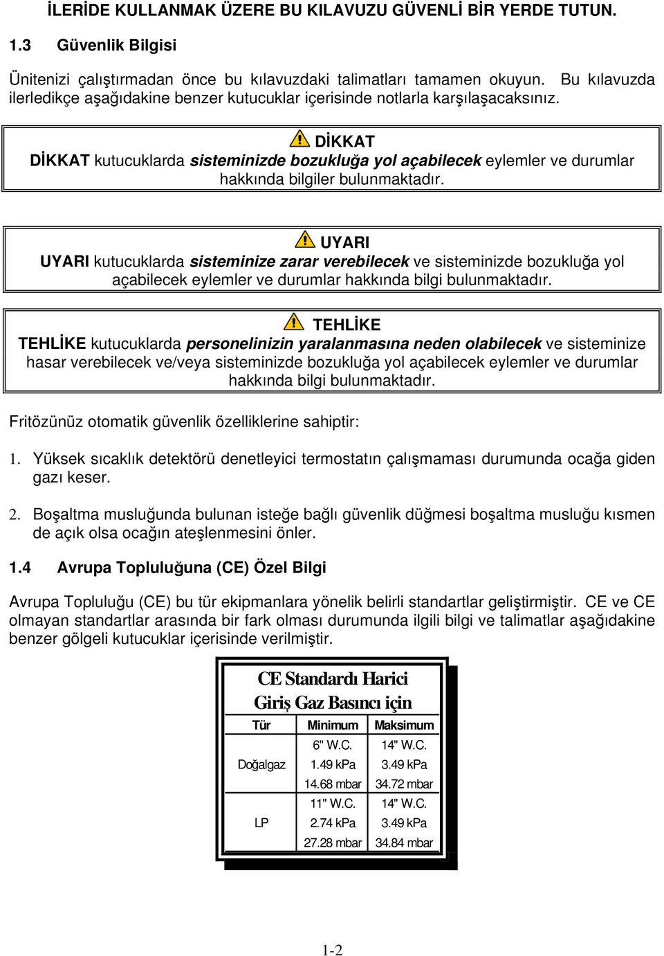 DİKKAT DİKKAT kutucuklarda sisteminizde bozukluğa yol açabilecek eylemler ve durumlar hakkında bilgiler bulunmaktadır.