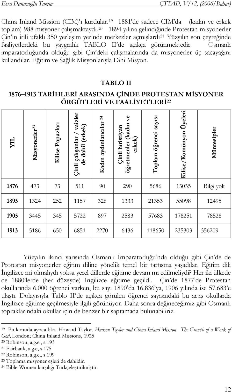 görünmektedir. Osmanlı imparatorluğunda olduğu gibi Çin deki çalışmalarında da misyonerler üç sacayağını kullandılar. Eğitim ve Sağlık Misyonlarıyla Dini Misyon.