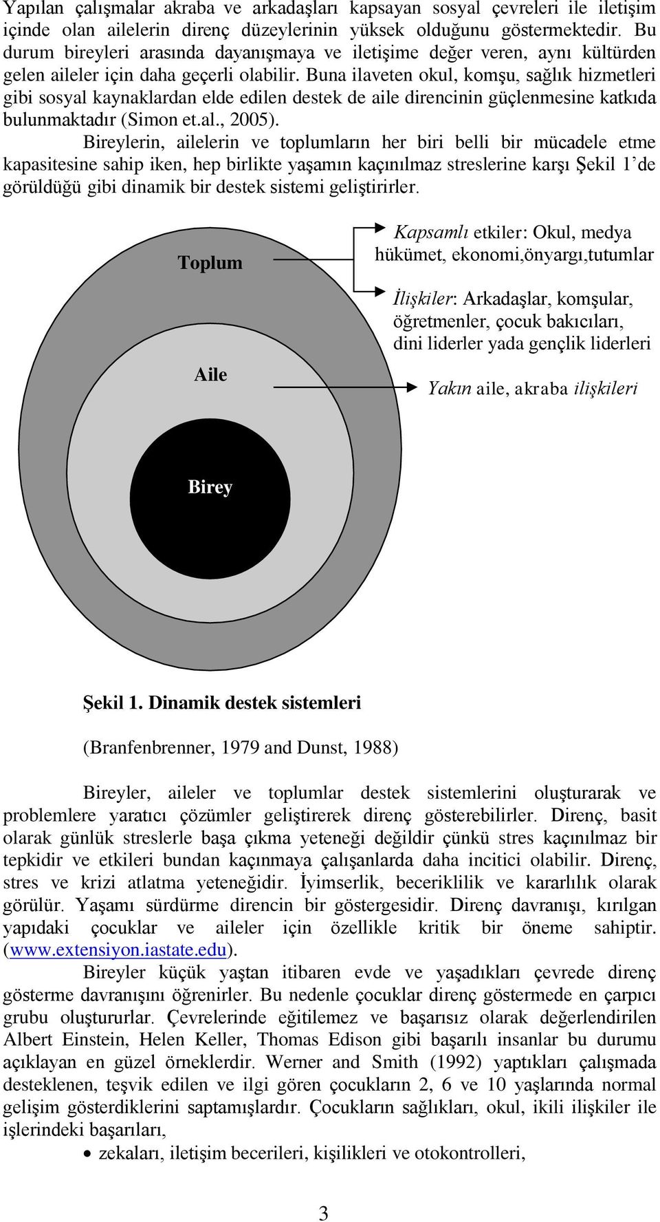 Buna ilaveten okul, komşu, sağlık hizmetleri gibi sosyal kaynaklardan elde edilen destek de aile direncinin güçlenmesine katkıda bulunmaktadır (Simon et.al., 2005).