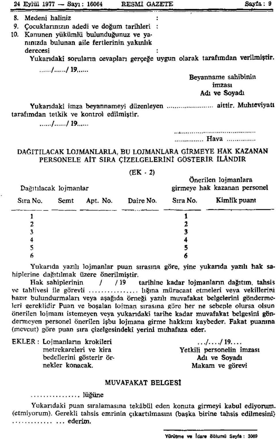 / /19 Yukandaki imza beyannameyi düzenleyen tarafımdan tetkik ve kontrol edilmiştir. / / 19 Beyanname sahibinin imzası Adı ve Soyadı Hava aittir.