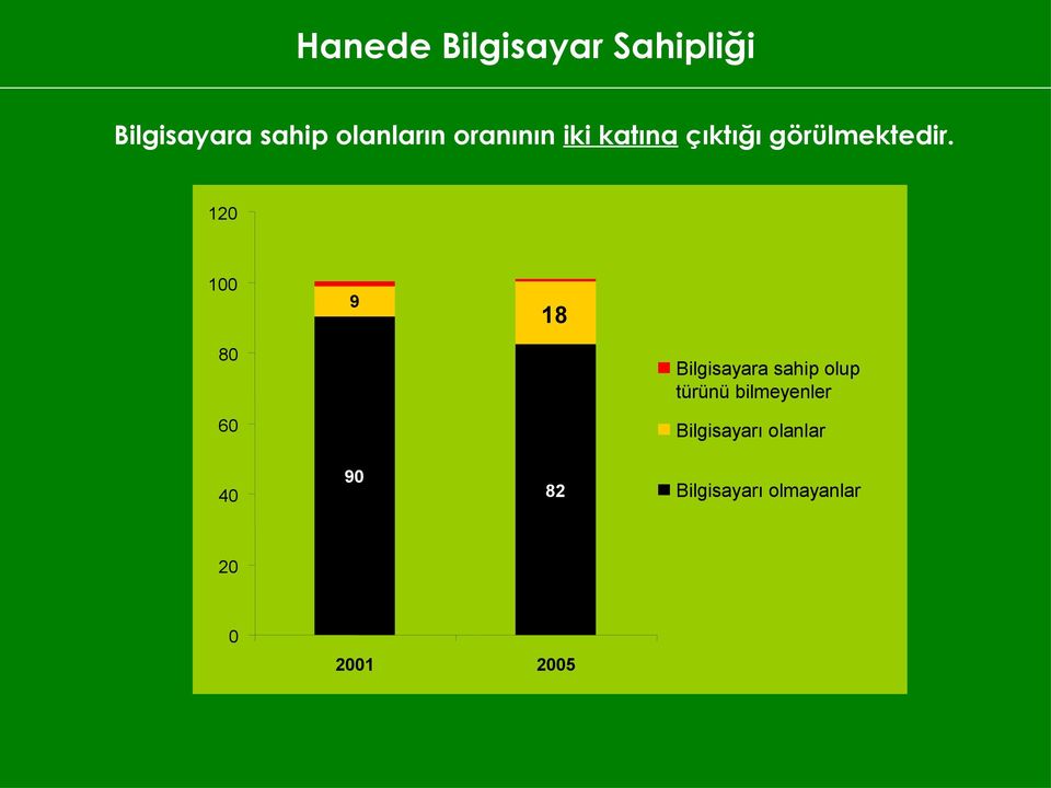 120 100 9 18 80 Bilgisayara sahip olup türünü