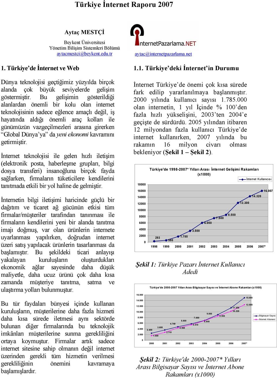 Bu gelişimin gösterildiği alanlardan önemli bir kolu olan internet teknolojisinin sadece eğlence amaçlı değil, iş hayatında aldığı önemli araç kolları ile günümüzün vazgeçilmezleri arasına girerken