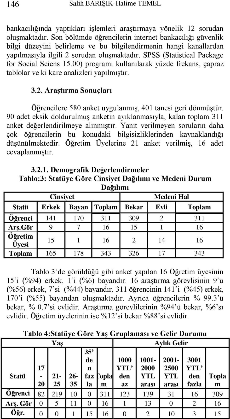 SPSS (Statistical Package for Social Sciens 15.00) programı kullanılarak yüzde frekans, çapraz tablolar ve ki kare analizleri yapılmıģtır. 3.2.