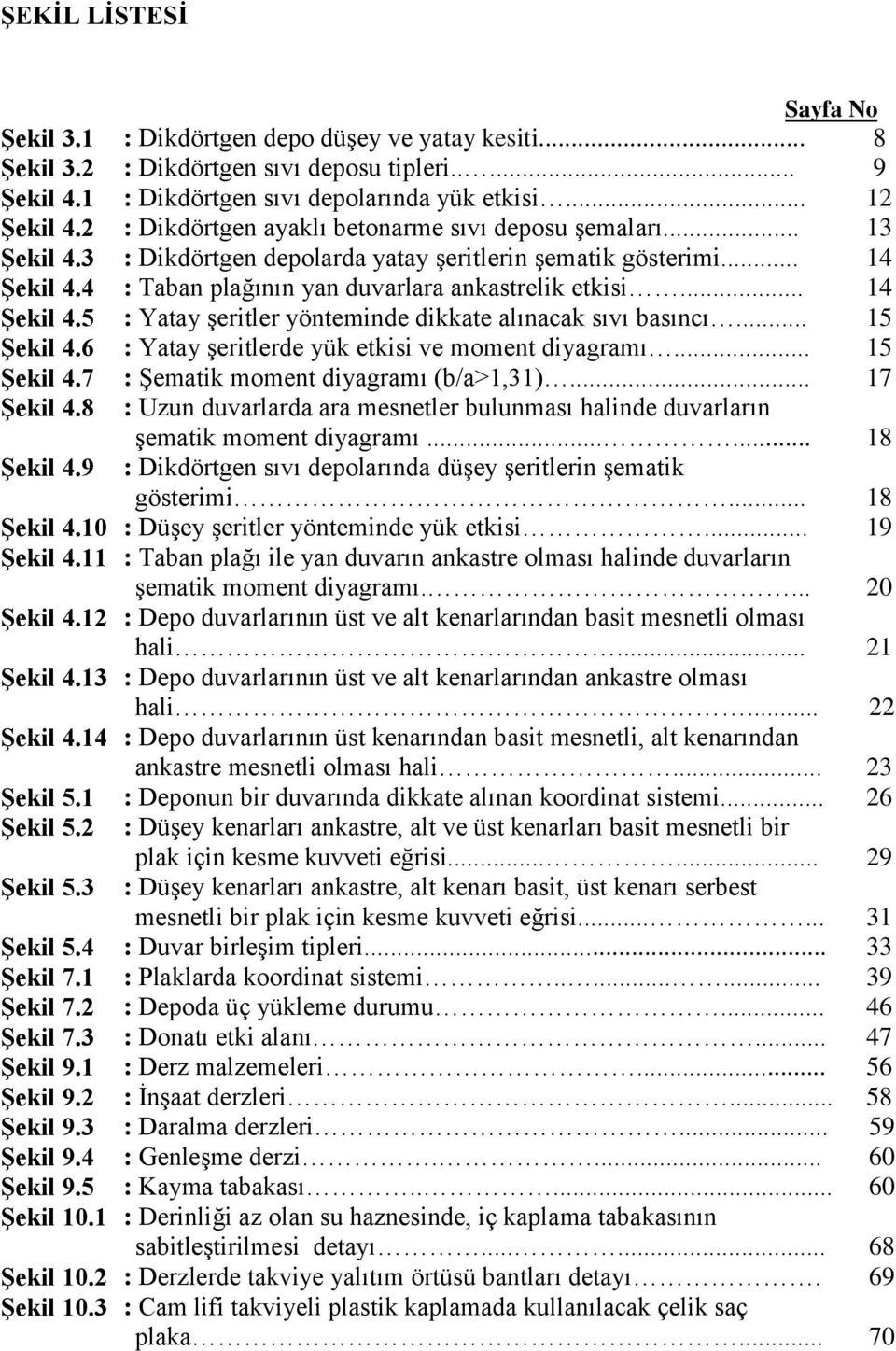 .. : Dikdörtgen ıvı depou tipleri..... : Dikdörtgen ıvı depolarında yük etkii... : Dikdörtgen ayaklı betonarme ıvı depou şemaları... : Dikdörtgen depolarda yatay şeritlerin şematik göterimi.