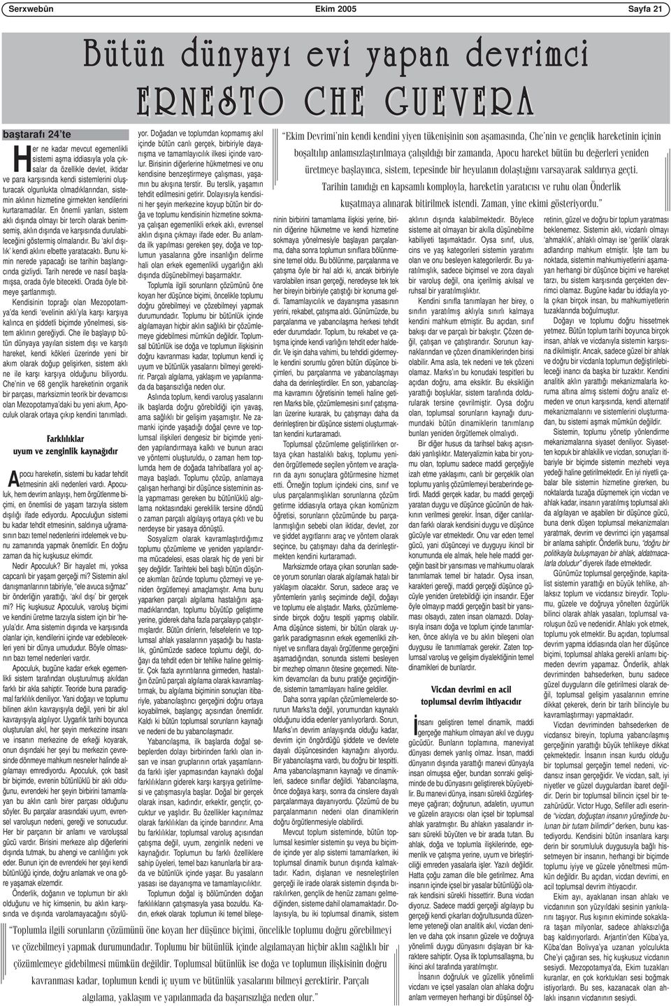 En önemli yanları, sistem aklı dışında olmayı bir tercih olarak benimsemiş, aklın dışında ve karşısında durulabileceğini göstermiş olmalarıdır. Bu akıl dışılık kendi aklını elbette yaratacaktı.