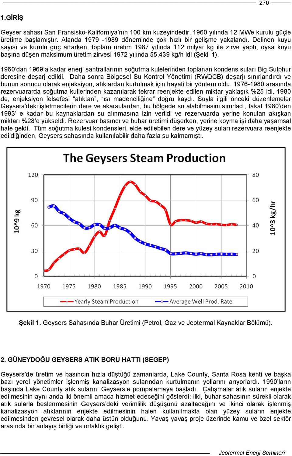 1960 dan 1969 a kadar enerji santrallarının soğutma kulelerinden toplanan kondens suları Big Sulphur deresine deşarj edildi.