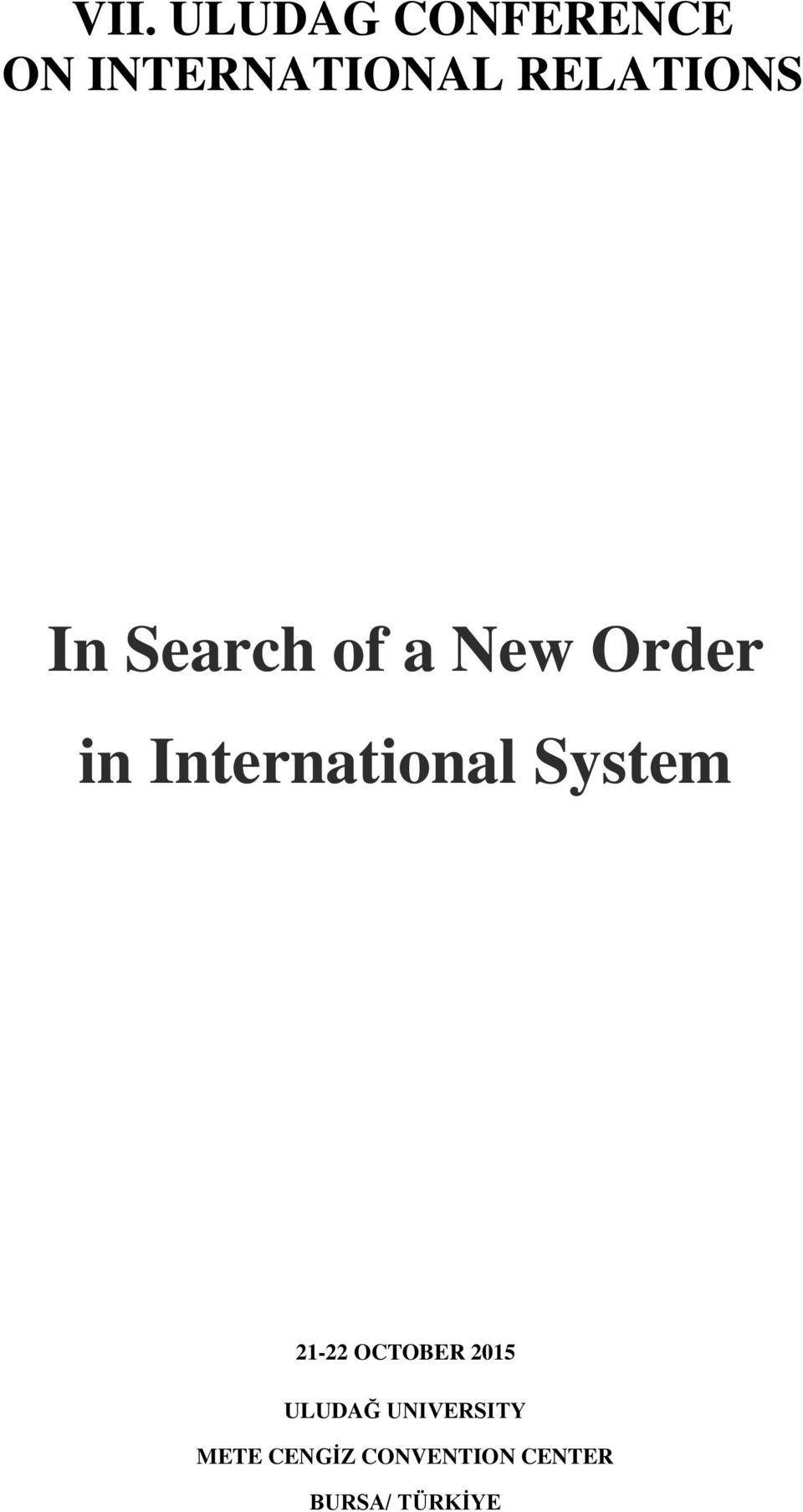 International System 21-22 OCTOBER 2015