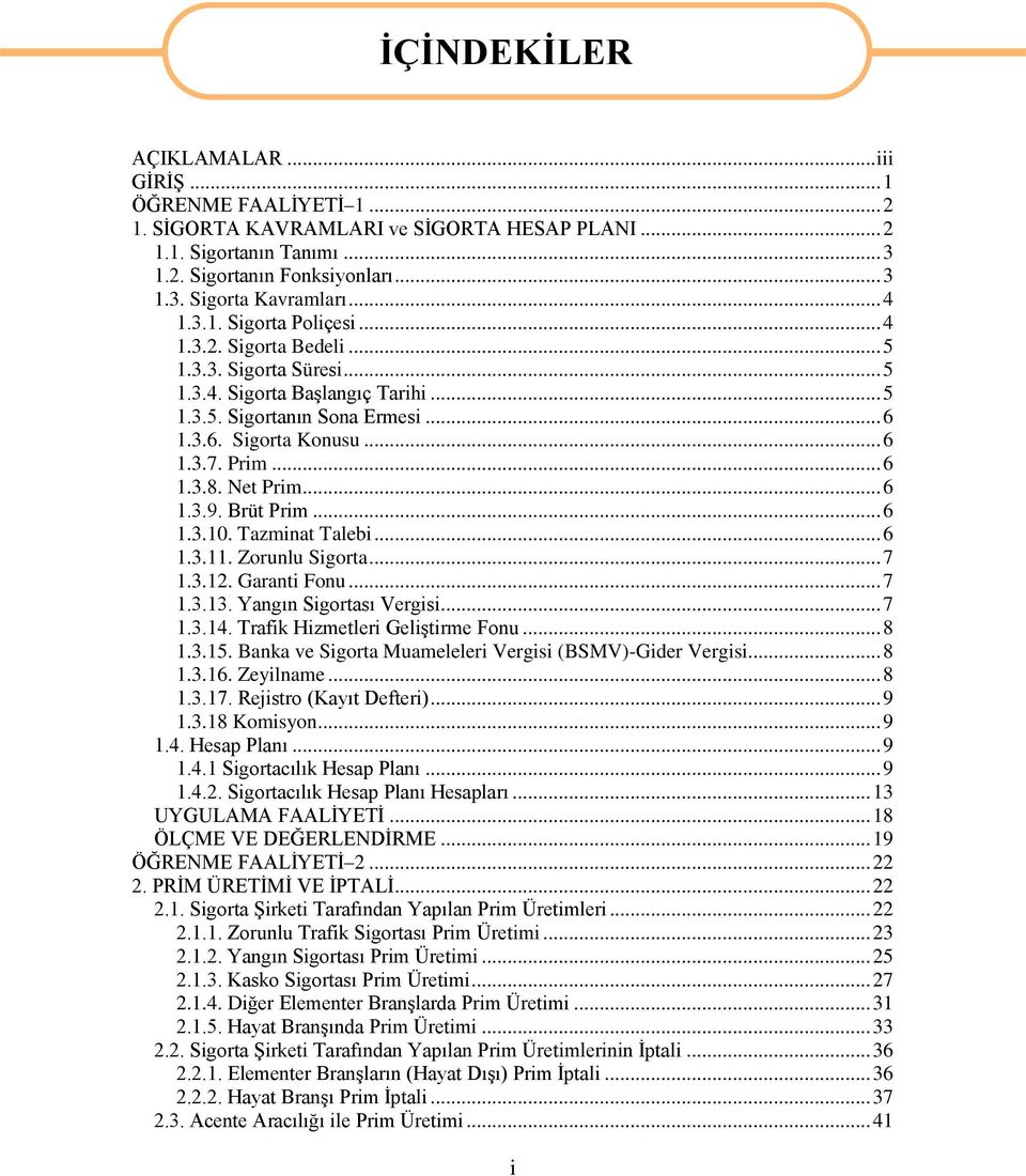 .. 6 1.3.8. Net Prim... 6 1.3.9. Brüt Prim... 6 1.3.10. Tazminat Talebi... 6 1.3.11. Zorunlu Sigorta... 7 1.3.12. Garanti Fonu... 7 1.3.13. Yangın Sigortası Vergisi... 7 1.3.14.